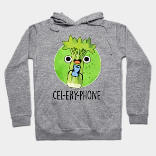 Cel-lery Phone Cute Celery Veggie Pun Hoodie